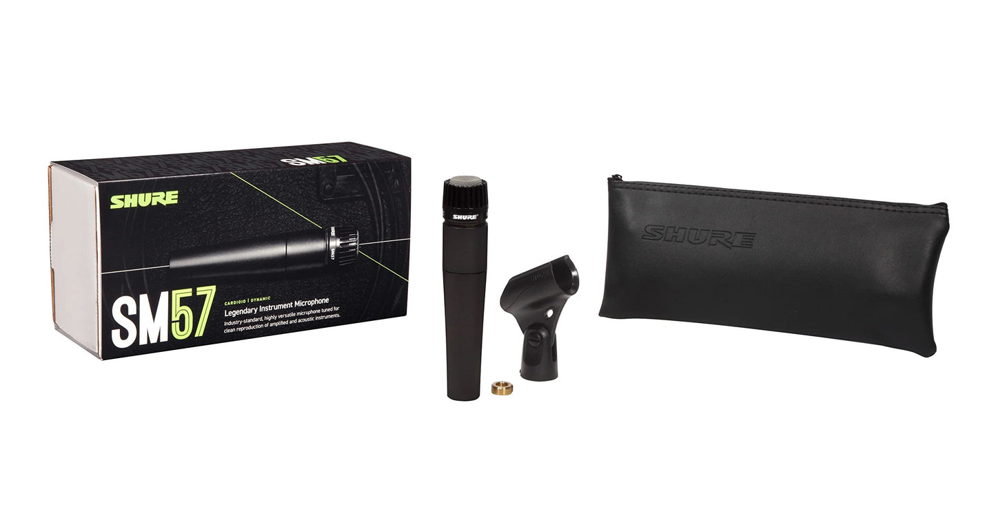 Shure SM57 Professional XLR Dynamic Microphone – Cardioid Mic for Instruments, Amplifiers, Drums & Live Performance Recording (SM57-LC)