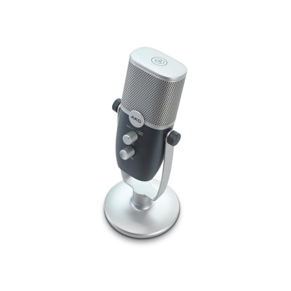 AKG Pro Audio Ara Professional USB-C Condenser Microphone, Dual Pattern Audio Capture Modes for Podcasting, Video Blogging, Gaming and Streaming, Blue & Silver