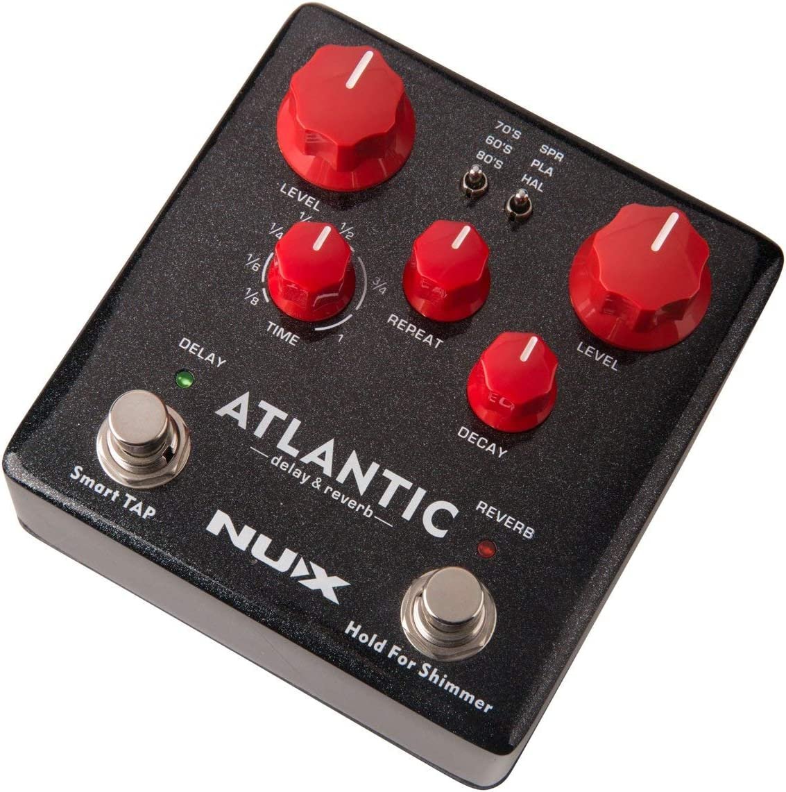 NUX Atlantic Multi Delay and Reverb Effect Pedal with Inside Routing and Secondary Reverb Effects