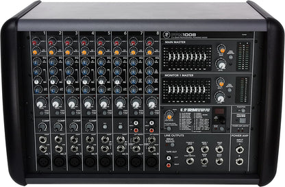 Mackie PPM1008 8-Channel, 1600-Watt Powered Desktop Mixer with Effects Black