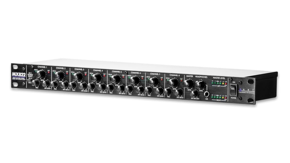 ART MX822 Eight-Channel Rack Mount Stereo Mixer