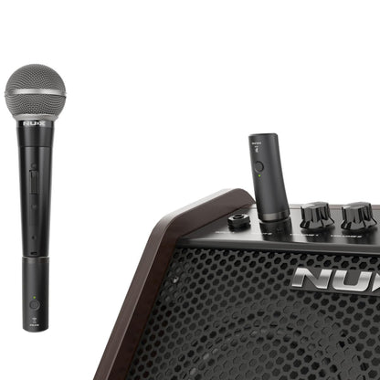 NUX B-3RC Microphone Wireless System with Charging Case, Microphone Bundle, 2.4GHz 24-bit/44.1kHz Audio Quality,