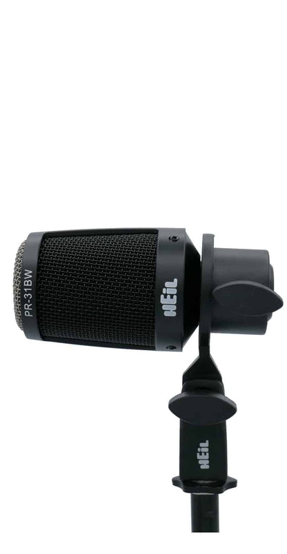 Heil Sound PR-31 BW All-Purpose Dynamic Microphone - Drum and Cymbal Microphone - Black