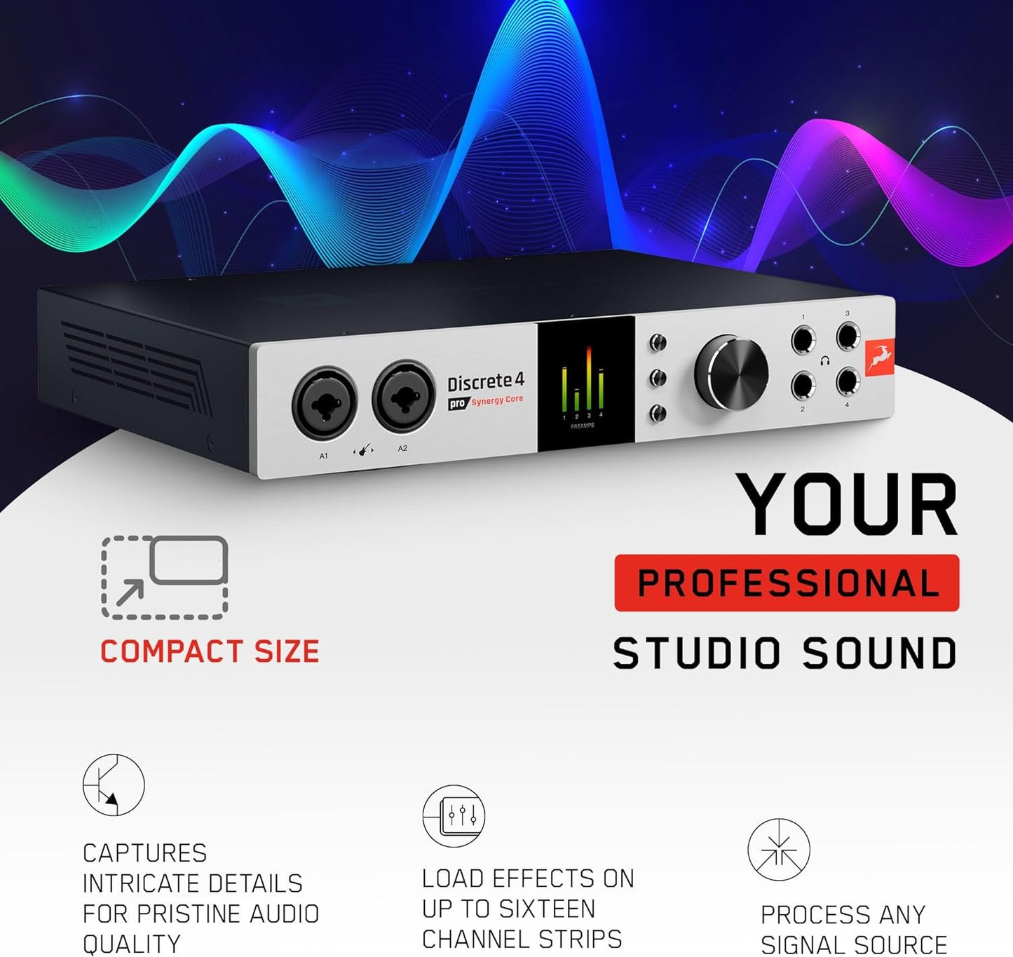 Discrete 4 Pro Synergy Core 14x20 Thunderbolt 3 Interface and USB 2.0 Audio Interface with Onboard Real-time Effects - Antelope Audio