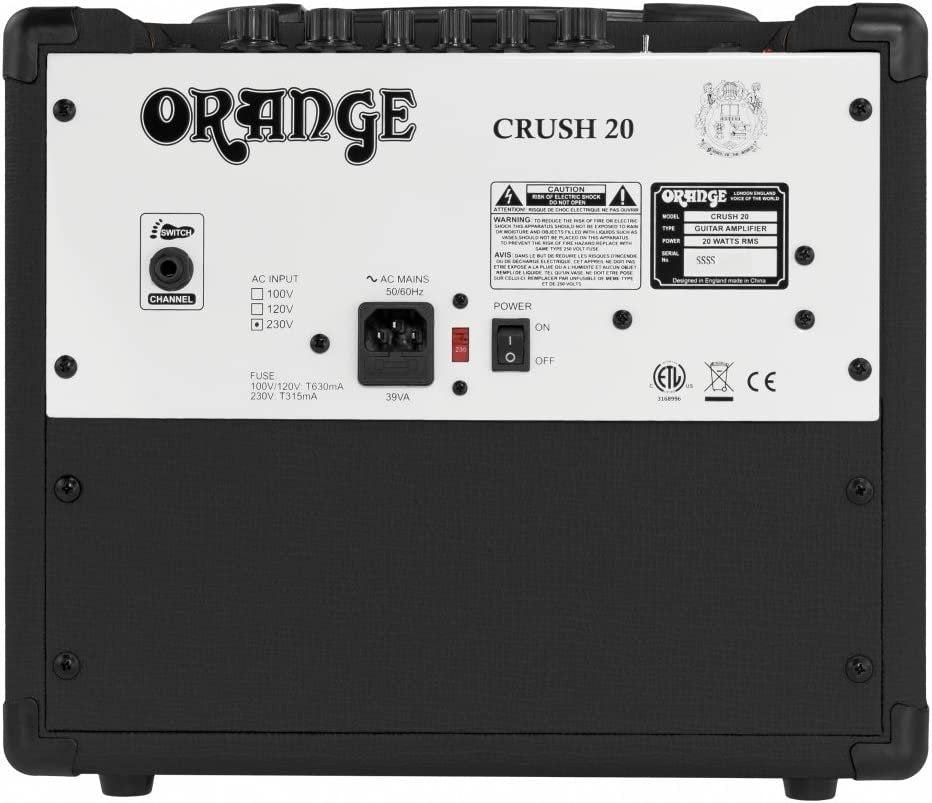 Orange Crush 20 Twin-Channel 20W Guitar Amplifier, Black