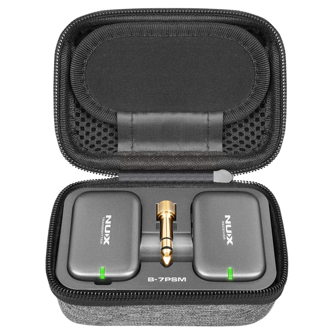 NUX B-7PSM 5.8 GHz Wireless in-Ear Monitoring System Bundle with 2pcs Microfiber Polishing Cloths, Charging Case Included, Stereo Audio transmitting