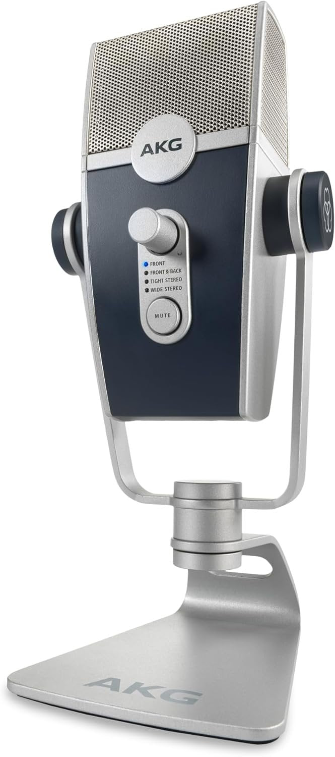 AKG Pro Audio Lyra Ultra-HD, Four Capsule, Multi-Capture Mode, USB-C Condenser Microphone for Recording and Streaming