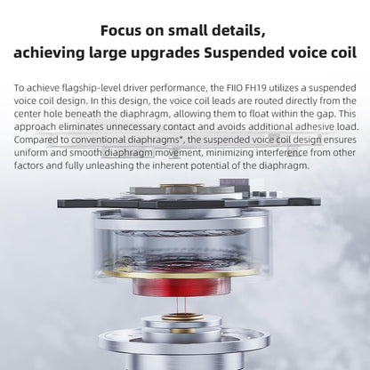 FiiO FH19 HiFi IEM Earphone| 2 Dynamic+ 6 BA Hybrid Driver IEM, Detachable MMCX Headphone Cable for Musician Audiophile