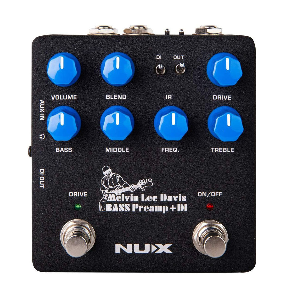 NUX Melvin Lee Davis NBP-5 Dual Switch Bass Pedal Bass Preamp,DI box,Impulse Response (IR) Loader,Audio Interface in one