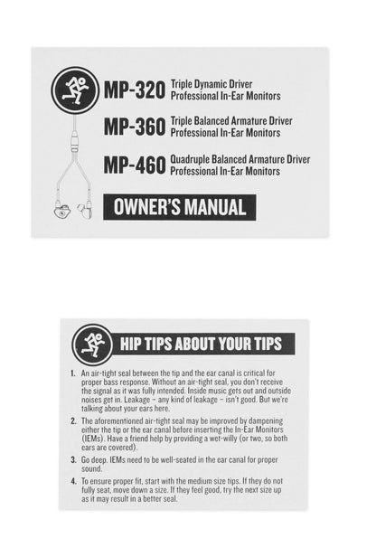 Mackie MP Series In-Ear Headphones & Monitors with Single Driver (MP-120)