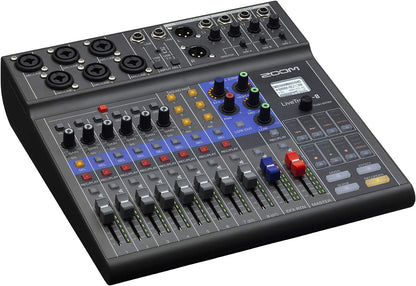 Zoom LiveTrak L-8 Podcast Recorder, Battery Powered, Digital Mixer and Recorder, Music Mixer, Phone Input, Sound Pads, 4 Headphone Outputs, 12-In/4-Out Audio Interface, Built In EQ and Effects