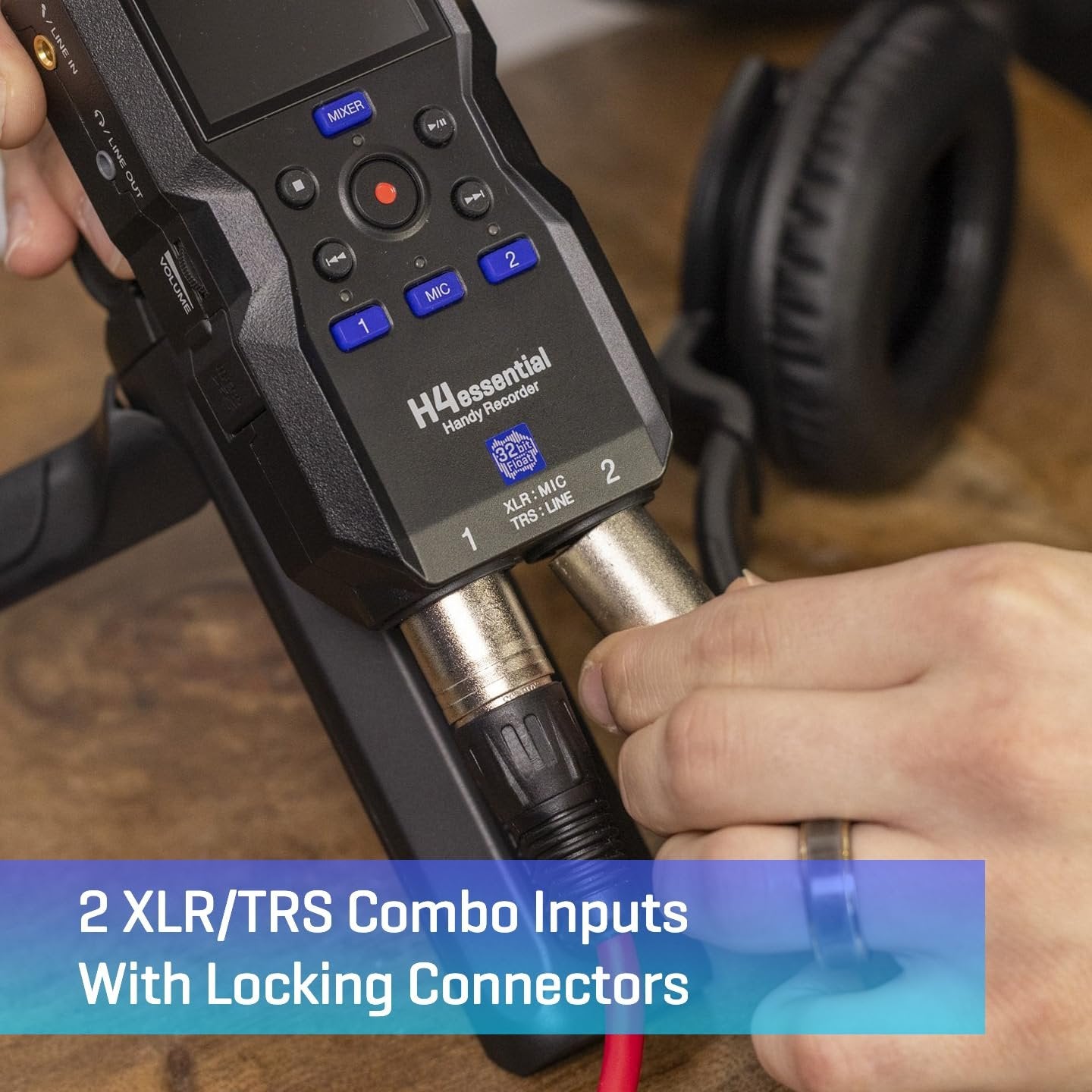 Zoom H4 Essential 4-Track Stereo Recorder with 32-Bit Float Recording, Stereo Microphones, 2 XLR/TRS Combo Inputs, USB Audio Interface, Accessible Design for Voice, Music, & Podcasting