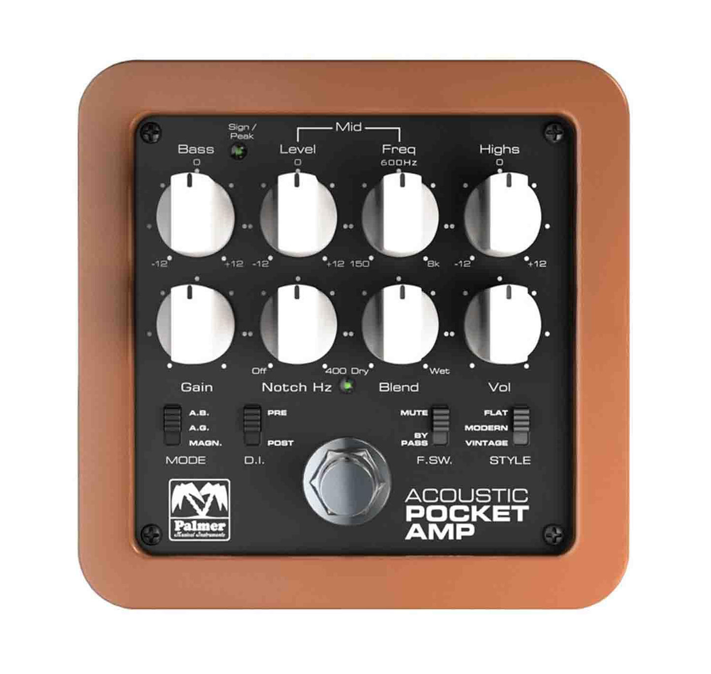 Palmer POCKET AMP BASS Portable Bass Preamp (PEPAMPBASS)