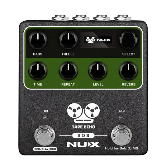 NUX NDD-7 TAPE ECHO Delay Effects Pedal,Up to 1600ms Stereo Delay Time,7 Repro-Tape Heads Combinations and Reverb