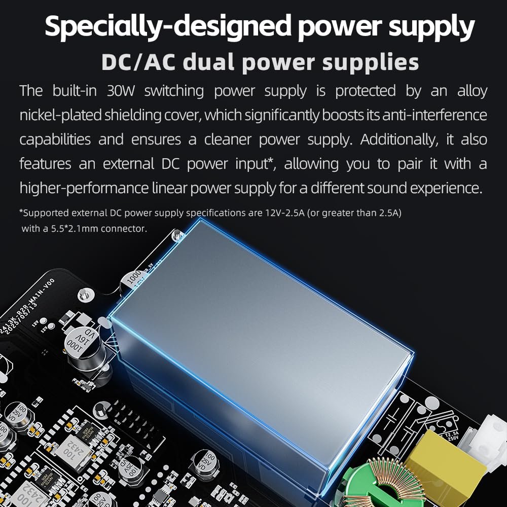 FiiO K13 R2R Desktop DAC & Headphone Amp, High-Fidelity 24Bit R2R DAC, Powerful 2400mW Output, LDAC Bluetooth Streaming, Dual Power Supply, 10-Band PEQ, Balanced XLR & RCA Audio Output