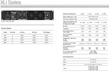 Crown XLi1500 Two-channel, 450-Watt at 4Ω Power Amplifier