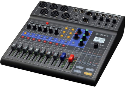 Zoom LiveTrak L-8 Podcast Recorder, Battery Powered, Digital Mixer and Recorder, Music Mixer, Phone Input, Sound Pads, 4 Headphone Outputs, 12-In/4-Out Audio Interface, Built In EQ and Effects