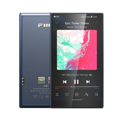 FiiO M21 Android 13 Portable Music Player MP3 Walkman Snapdragon 680 4* CS43198 DAC Chips Hi-Res Audio DSD Bluetooth LDAC (Blue-Black)