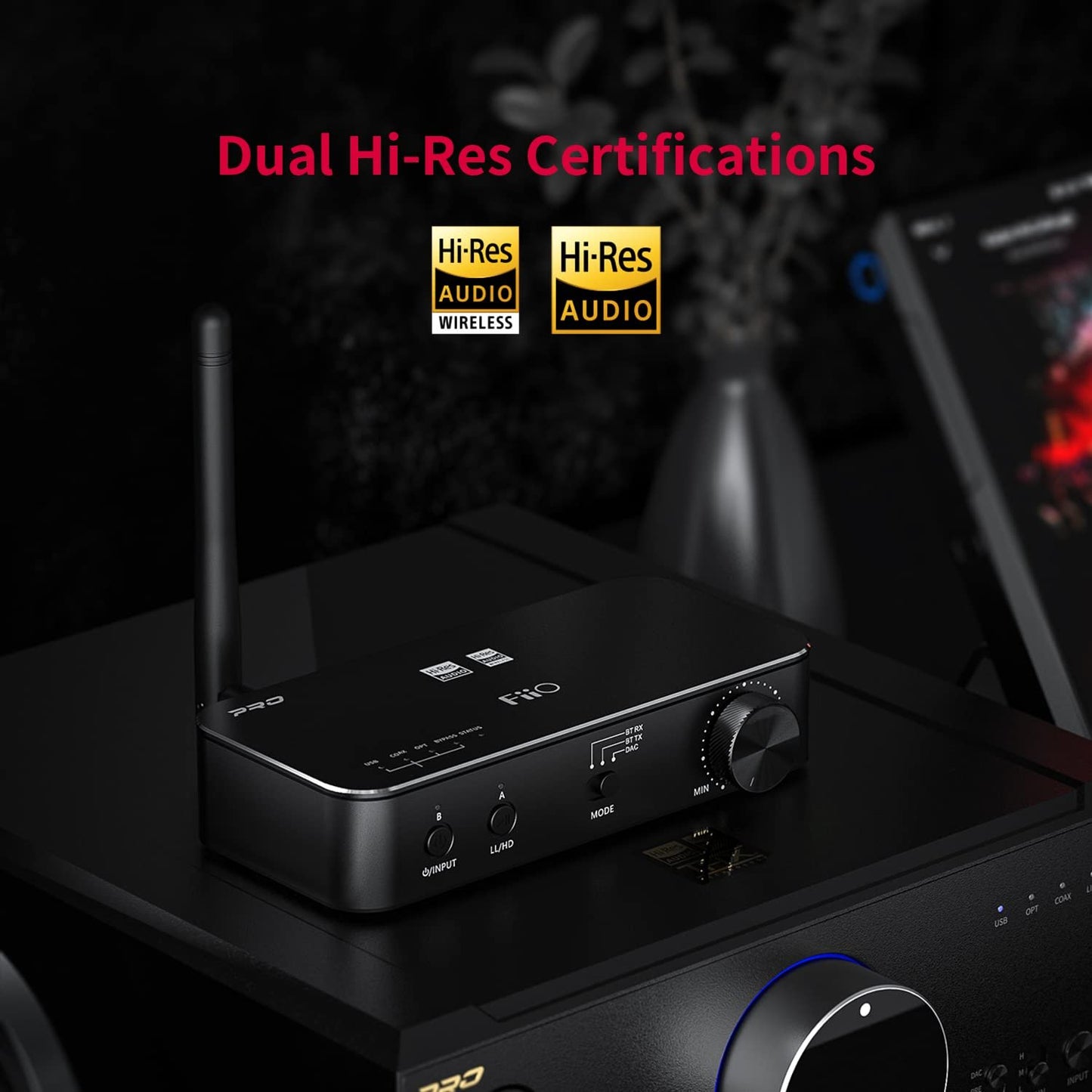 FiiO BTA30PRO Bluetooth Receiver Portable Transmitter Stereo Wireless High Resolution aptX/LDAC DSD256 Optical/Coaxial/Line-Out for PC/TV/Speaker/Home Audio