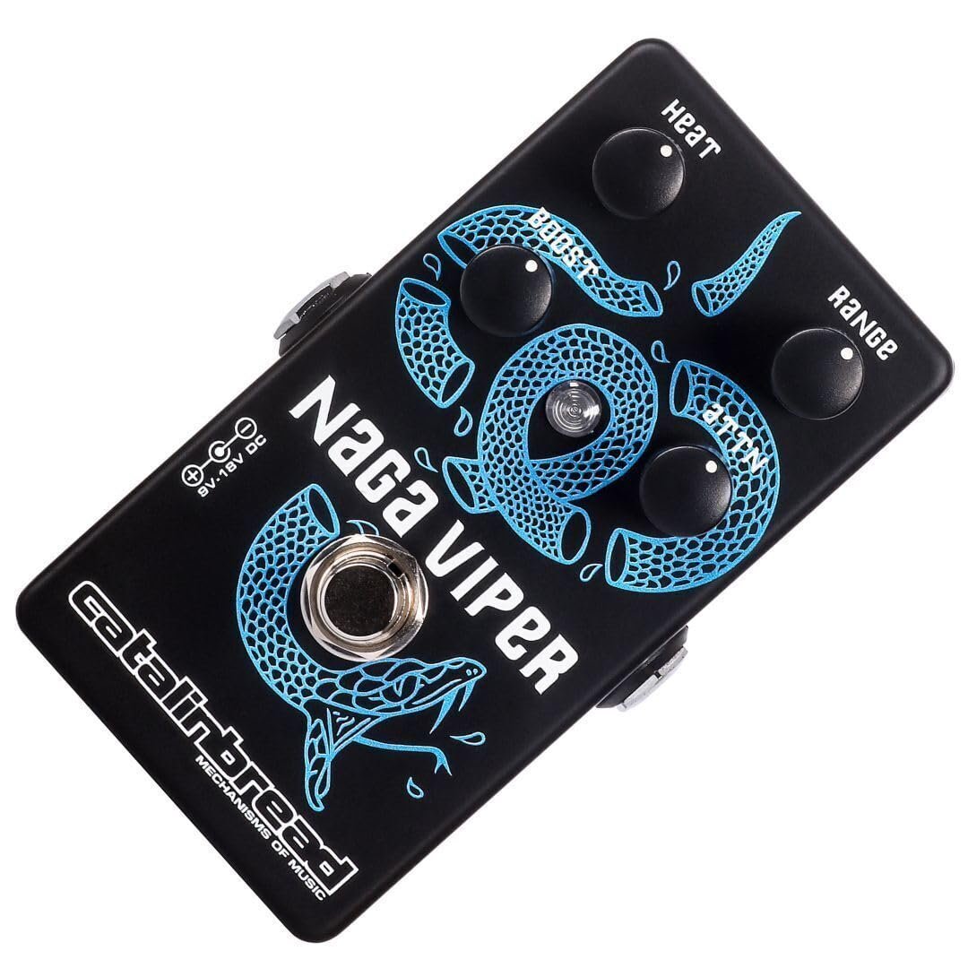 Catalinbread Naga Viper MKII Treble Booster Pedal with Attenuation Knob with Heat, Boost, and Range Control