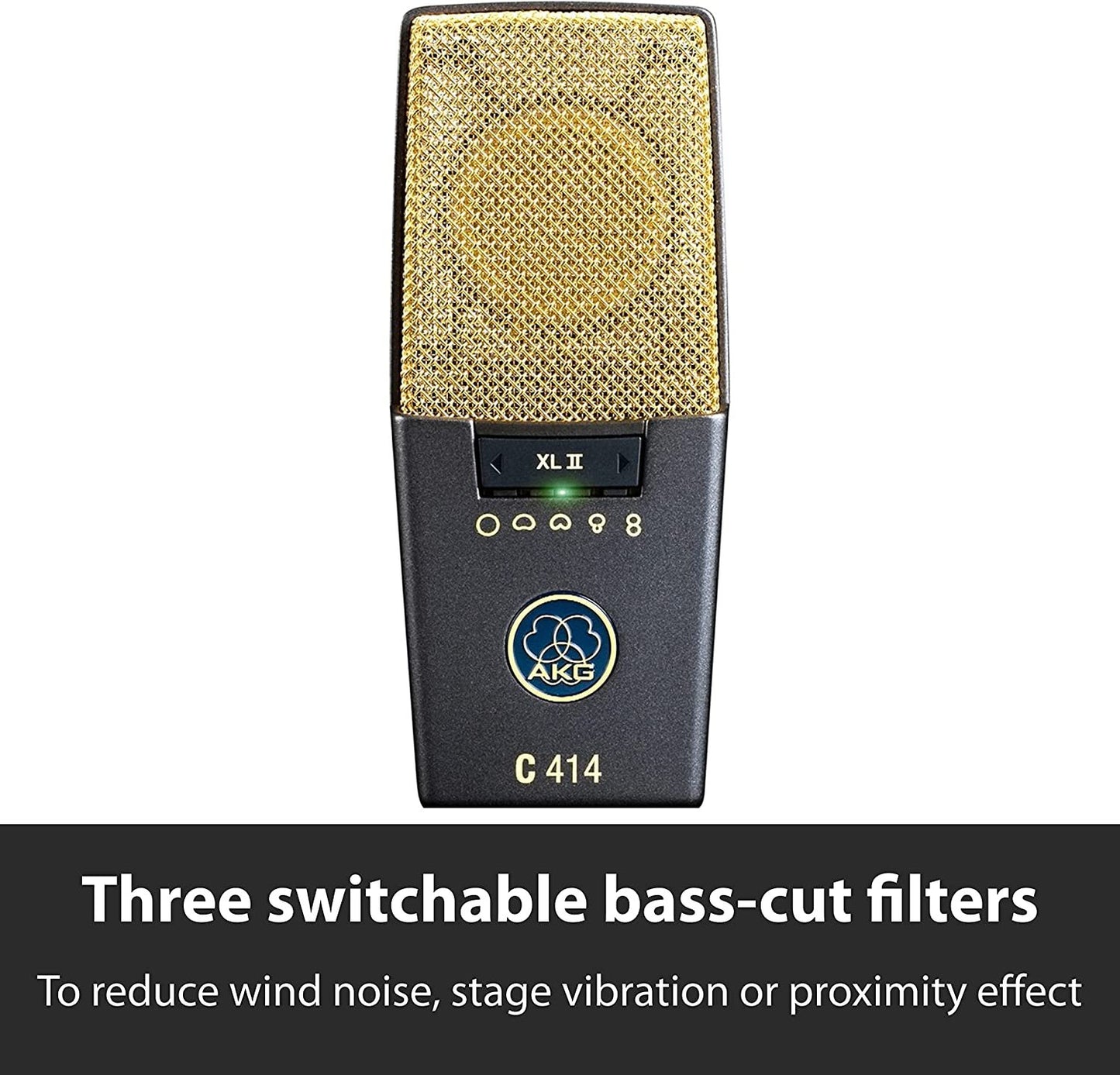 AKG Pro Audio C414 XLII Vocal Condenser Microphone, Multipattern, Black