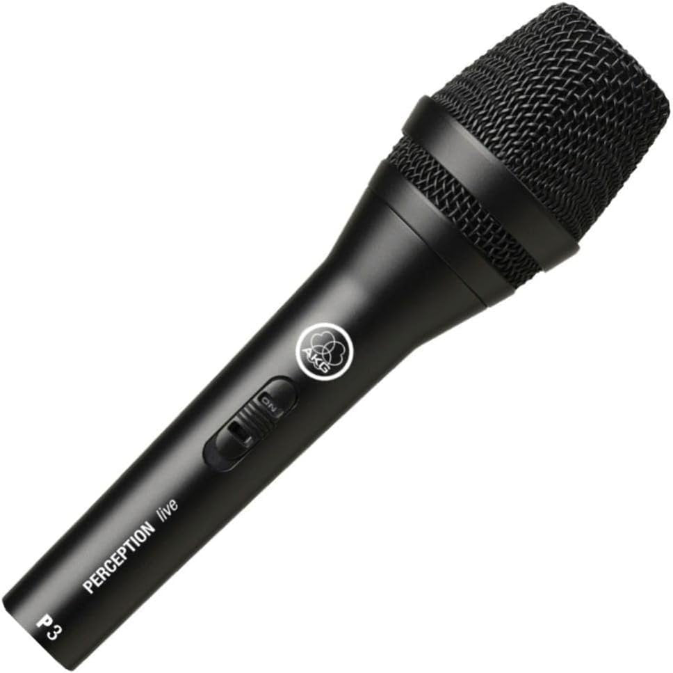 AKG Pro Audio Perception P3S High-Performance Dynamic Cardiod Microphone for Backing Vocals and Instruments,Black