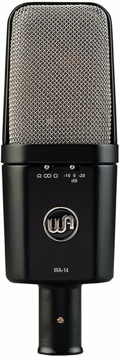 Warm Audio WA-14 Large Diaphragm Condenser Microphone, Black with silver grille